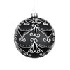 Photograph of 4" Black/White Glass Ball Ornament