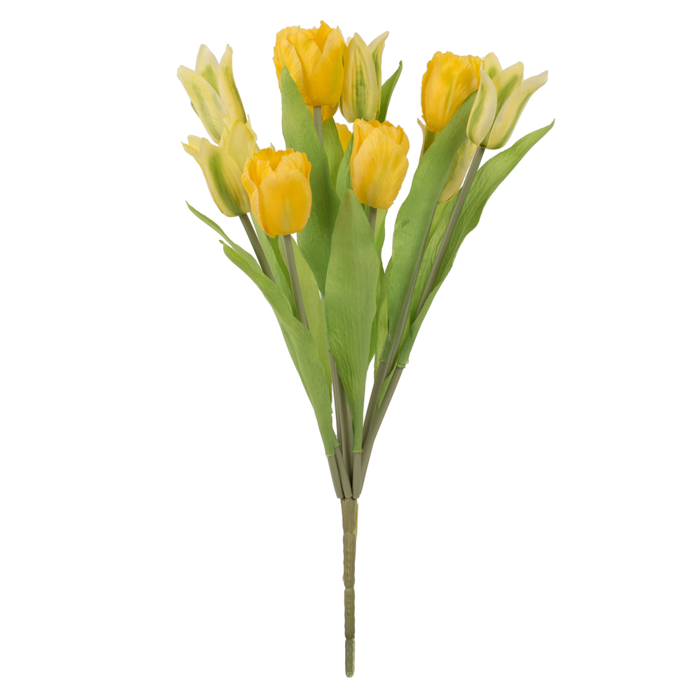 12" Yellow Tulip Bush w/12 flwrs