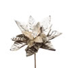 Photograph of 14" Platinum Poinsettia Stem 12" Flower