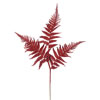 Photograph of 22" Red Glitter Fern Spray 6/Bag