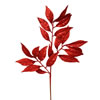 Photograph of 21" Red Glitter Bay Leaf Spray 12/Box