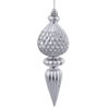 Photograph of 7.5" Silver Finial Silver Glitter 3/Box