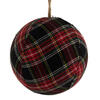 Photograph of 4" Red/Black Fabric Plaid Ball 4/Box