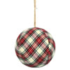 Photograph of 4" Red/White Fabric Plaid Ball 4/Box