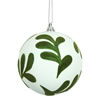 Photograph of 4" White Matte Ball Green Flock Leaf 4Bx