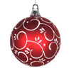 Photograph of 5.5" Red Matte Ball White Floral 2/Box