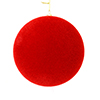 Photograph of 4" Red Flocked Ball Ornament 6/Bg