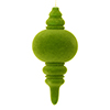Photograph of 10" Moss Green Flocked Finial Orn 3/Bag
