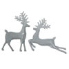 Photograph of 6" White Glitter Deer Ornament 6/Pk