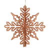 Photograph of 6" Rose Gold 3D Glitter Snowflake 3/Bag
