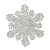 Photograph of 5" Clear Snowflake Silver Glitter 6/Bag