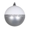 Photograph of 4" Silver Candy/White Glitter Ball 6/Bg