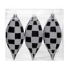 Photograph of 4.7" Black-White Check Glitter Drop 3/B