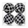 Photograph of 4" Black-White Diamond Glitter Ball 4/Bx