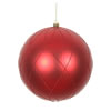 Photograph of 4" Red Matt Glitter Swirl Ball 4/Bx