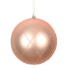 Photograph of 4" Rose Gold Matt Glitt Swirl Ball 4/Bx