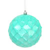 Photograph of 4" Teal Shiny Diamond Bauble 6/Bg