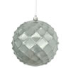 Photograph of 4" Pewter Shiny Diamond Bauble 6/Bg