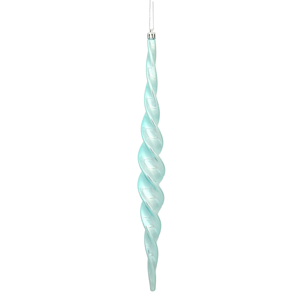 14.6" Baby Blue Shiny Spiral Icicle 2/Bx