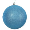 Photograph of 3" Turquoise Glitter Ball Drilled 12/Bag