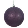 Photograph of 4.75" Plum Glitter Ball Drilled 4/Bag
