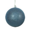 Photograph of 4" Sea Blue Glitter Ball Drilled 6/Bag