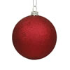 Photograph of 4" Wine Glitter Ball Drilled 6/Bag