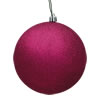 Photograph of 3" Fuchsia Glitter Ball Drilled 12/Bag