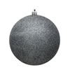 Photograph of 4" Pewter Glitter Ball Drilled 6/Bag