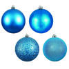 Photograph of 3" Turquoise 4 Finish Orn Asst 32/Box