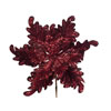 Photograph of 17" Burgundy Poinsettia 14" Flower 3/Bg