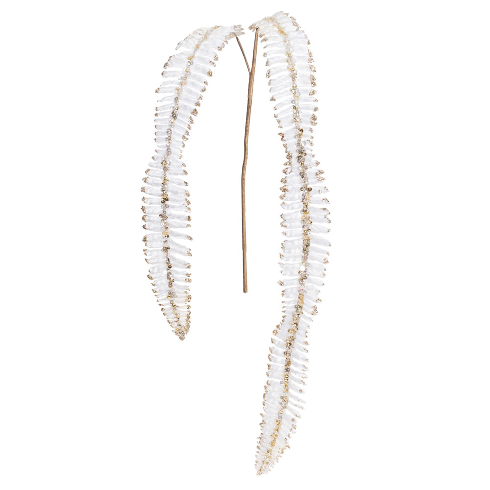 20" Gold Fern Glitter Spray 3/Bag