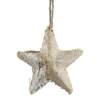 Photograph of 6.5" Half Burlap Half Birch Glitter Star