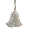 Photograph of 4.5" Half Burlap Half Birch Glitter Bell