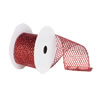 Photograph of 2.5" x 10yd Red Glitter Mesh Ribbon