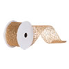 Photograph of 4" x 10yd Gold Glitter Mesh Ribbon