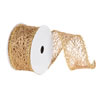 Photograph of 2.5" x 10yd Gold Glitter Mesh Tinsel Rib