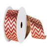 Photograph of 2.5" x 10yd Gold-Burgundy Chevron Lame