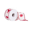 Photograph of 2.5" x 10Yd IvoryRed Cardinal Snowflake