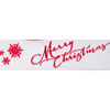 Photograph of 2.5" x 10Yd Ivory Red Merry Christmas