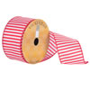 Photograph of 2.5" x 10yd White Red Nylon Stripe Wired