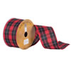 Photograph of 2.5" x 10yd Red White Black Plaid