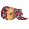Photograph of 2.5" x 10yd Red White Black Green Plaid