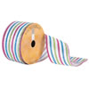 Photograph of 2.5" x 10yd White Satin Glitter Stripes