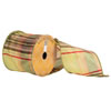 Photograph of 4" x 10yd Light and Dark Grn Red Plaid