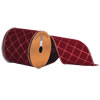 Photograph of 4" x 10yd Red Diamond Jacquard Gold Edge