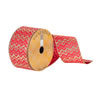Photograph of 2.5"x10Yd Red/Gold Glitter Waves Dupion