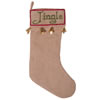 Photograph of 8" x 19" Burlap Jingle Stocking