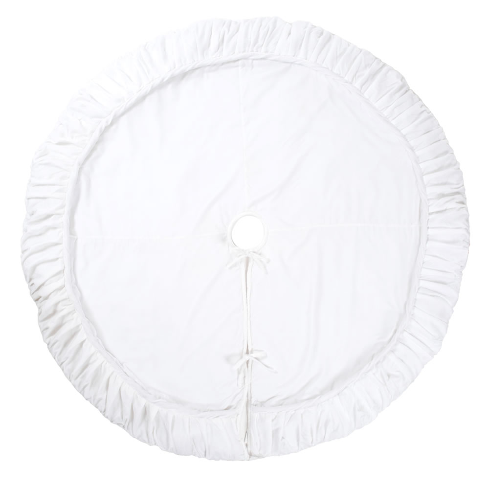 72" Plush White Velvet Treeskirt