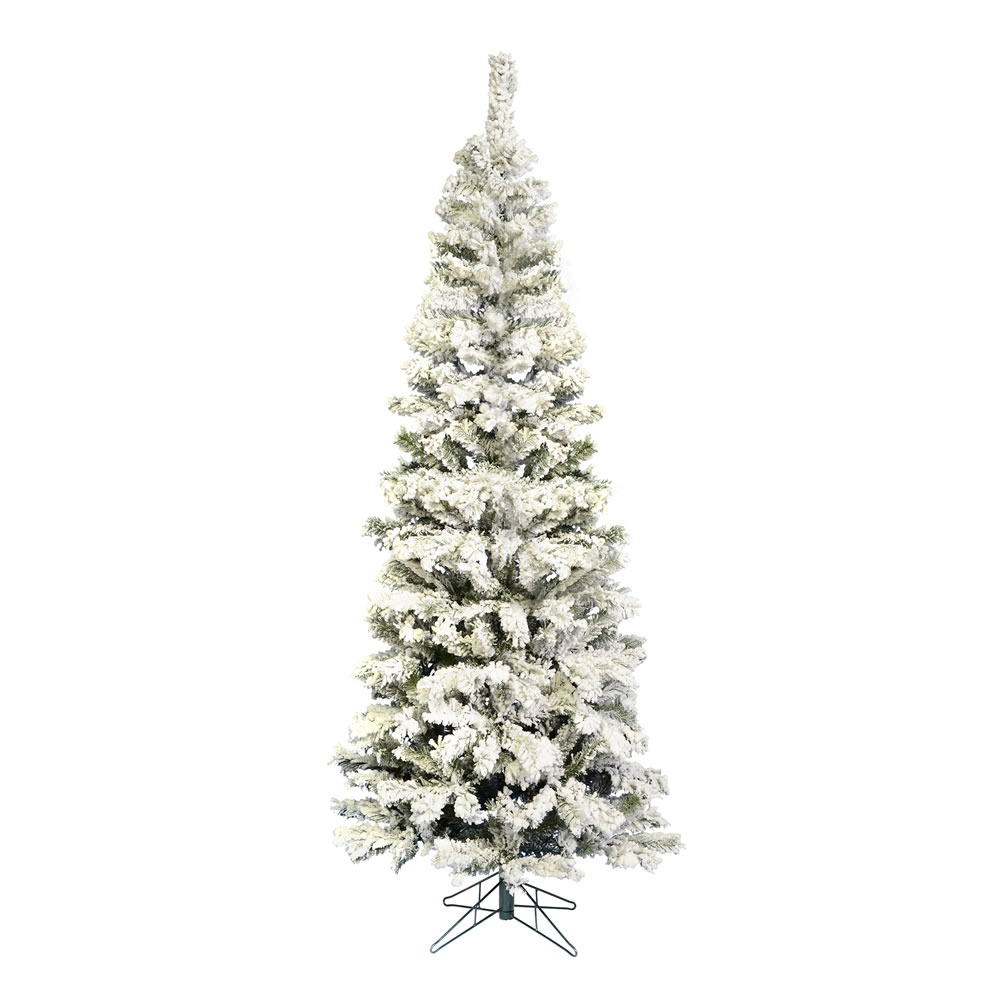 Vickerman Flocked Pacific Pencil Pine Artificial Christmas Tree
